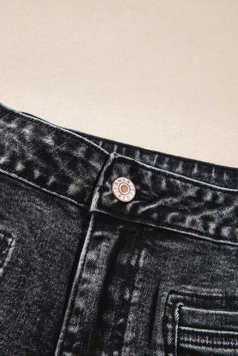 Patch Pocket Straight Leg Loose Fit Jeans